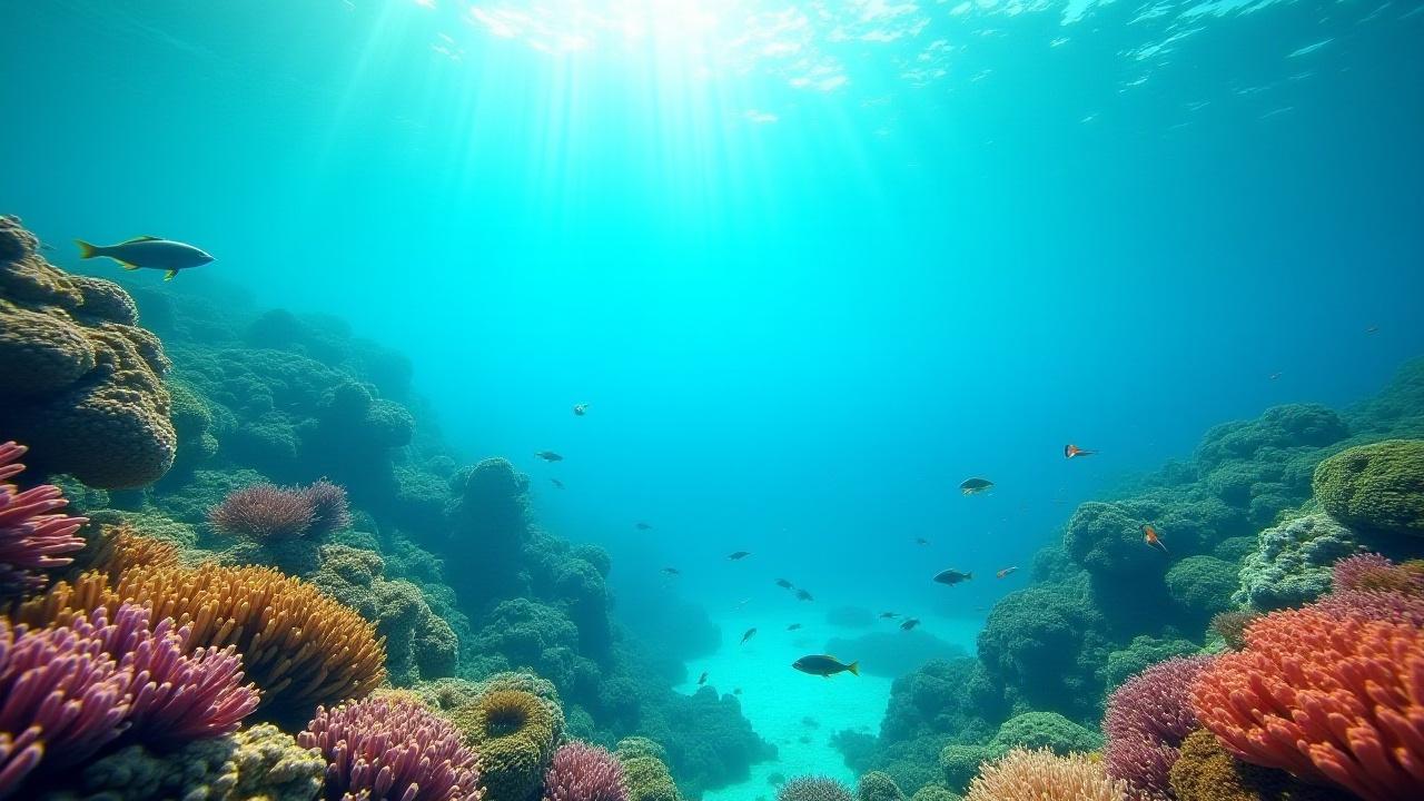 Un écosystème marin vibrant et coloré avec des poissons nageant près de coraux sains